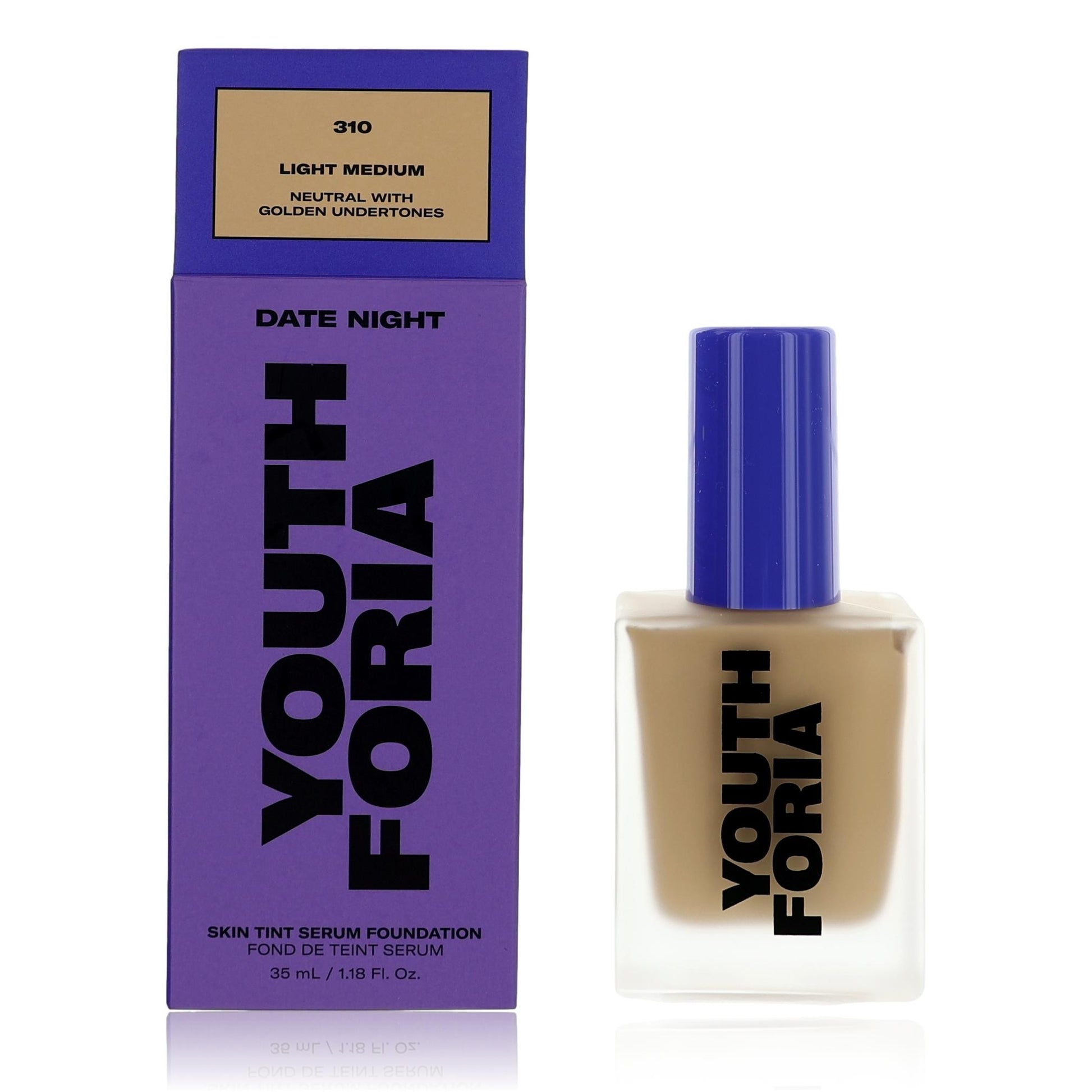 Date Night by Youthforia, 1.18 oz Skin Tint Serum Foundation- 310 Light Medium by Youthforia
