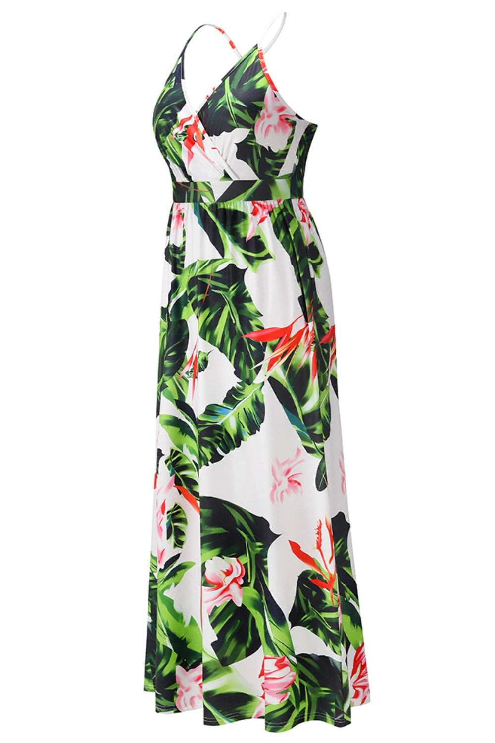 Crisscross Printed Surplice Cami Maxi Dress