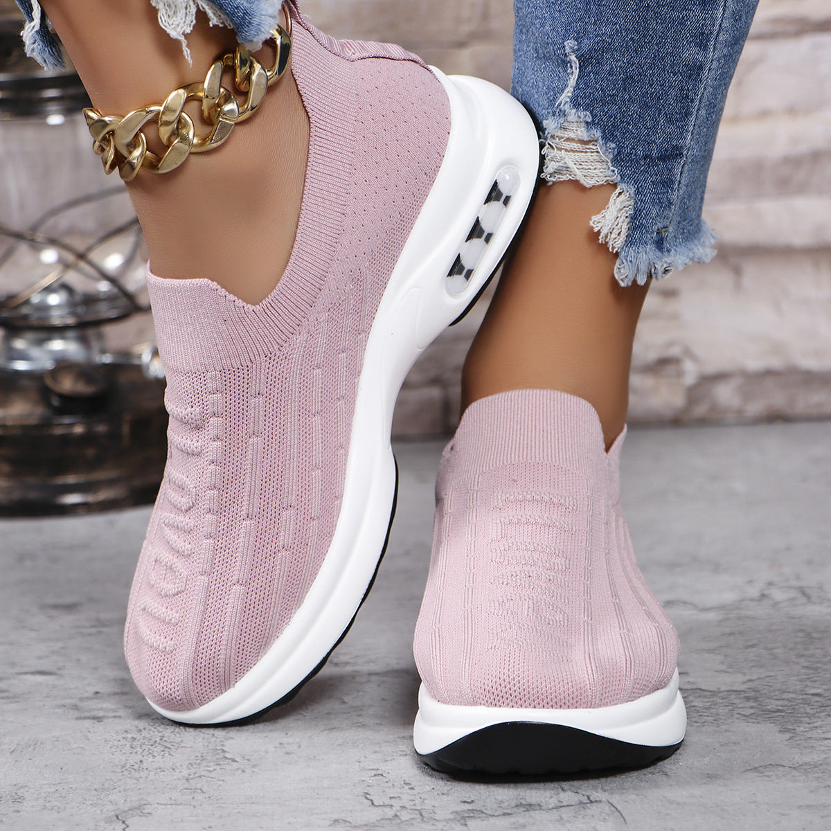 Women's Round Toe Mesh Loafers Sneakers