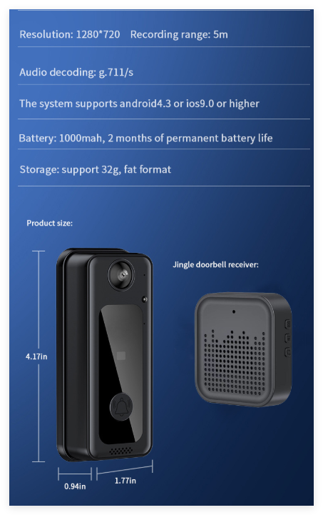 Home Wireless Smart WiFi Doorbell by BACKUPMYFILESNOW.COM®