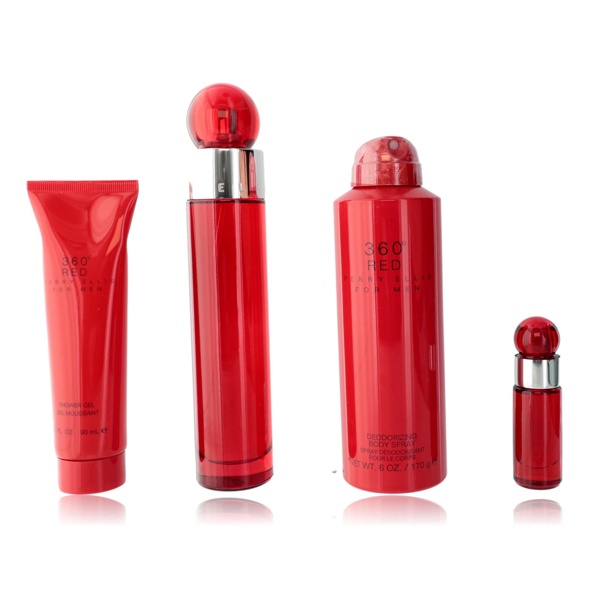 Perry Ellis 360 Red by Perry Ellis, 4 Piece Gift Set for Men by Perry Ellis