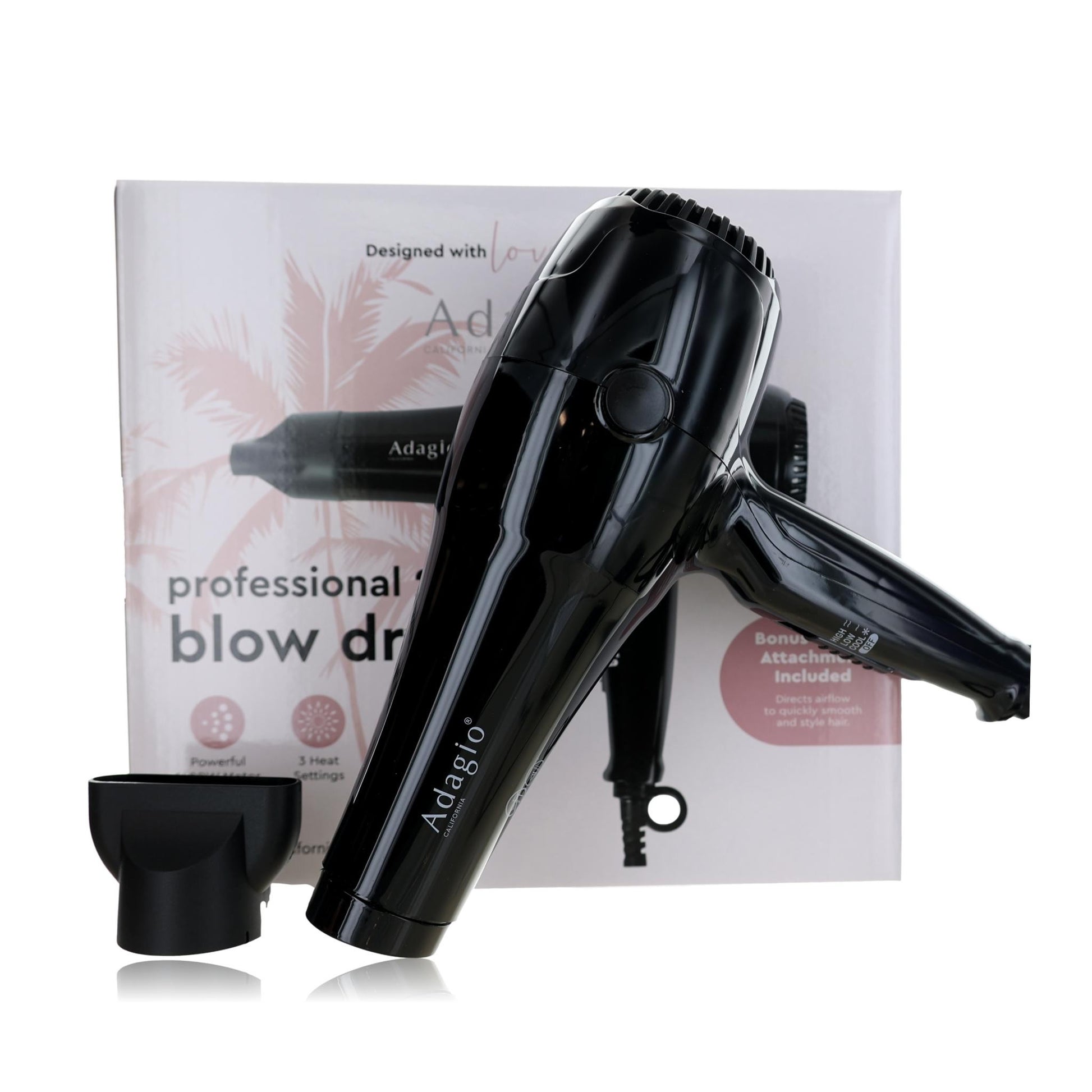 Adagio Professional 2500 Blow Dryer by Adagio - Black by Adagio