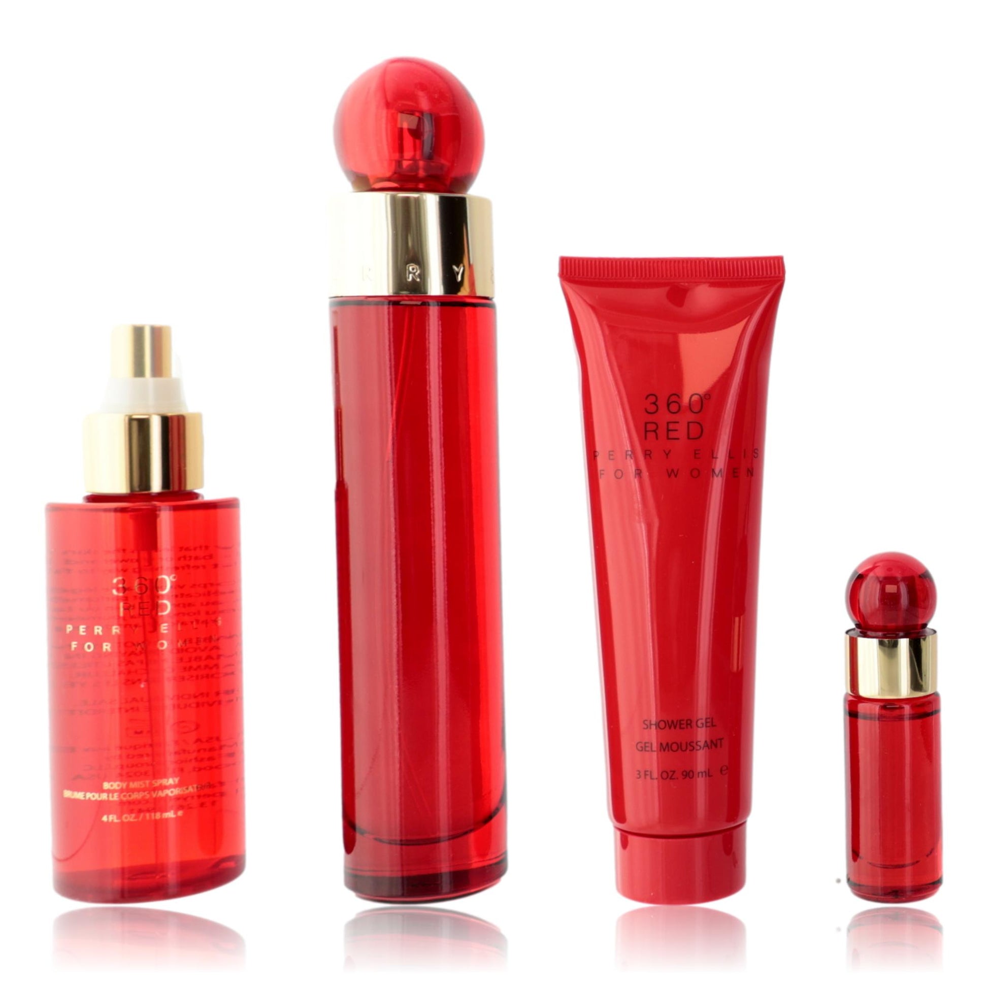 Perry Ellis 360 Red by Perry Ellis, 4 Piece Gift Set for Women by Perry Ellis