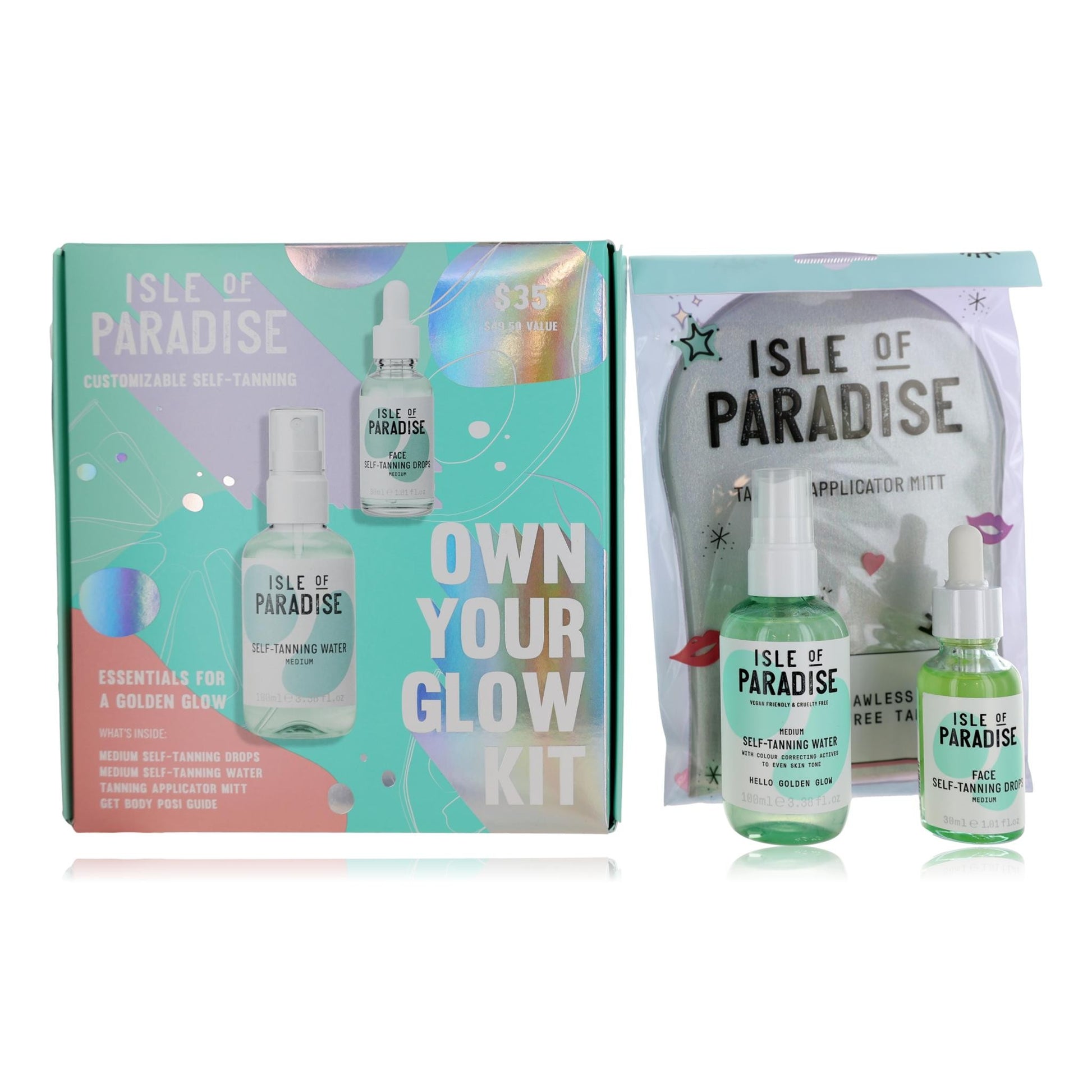 Isle of Paradise Own Your Glow Kit by Isle of Paradise, 3 Piece Self Tanning Kit by Isle of Paradise
