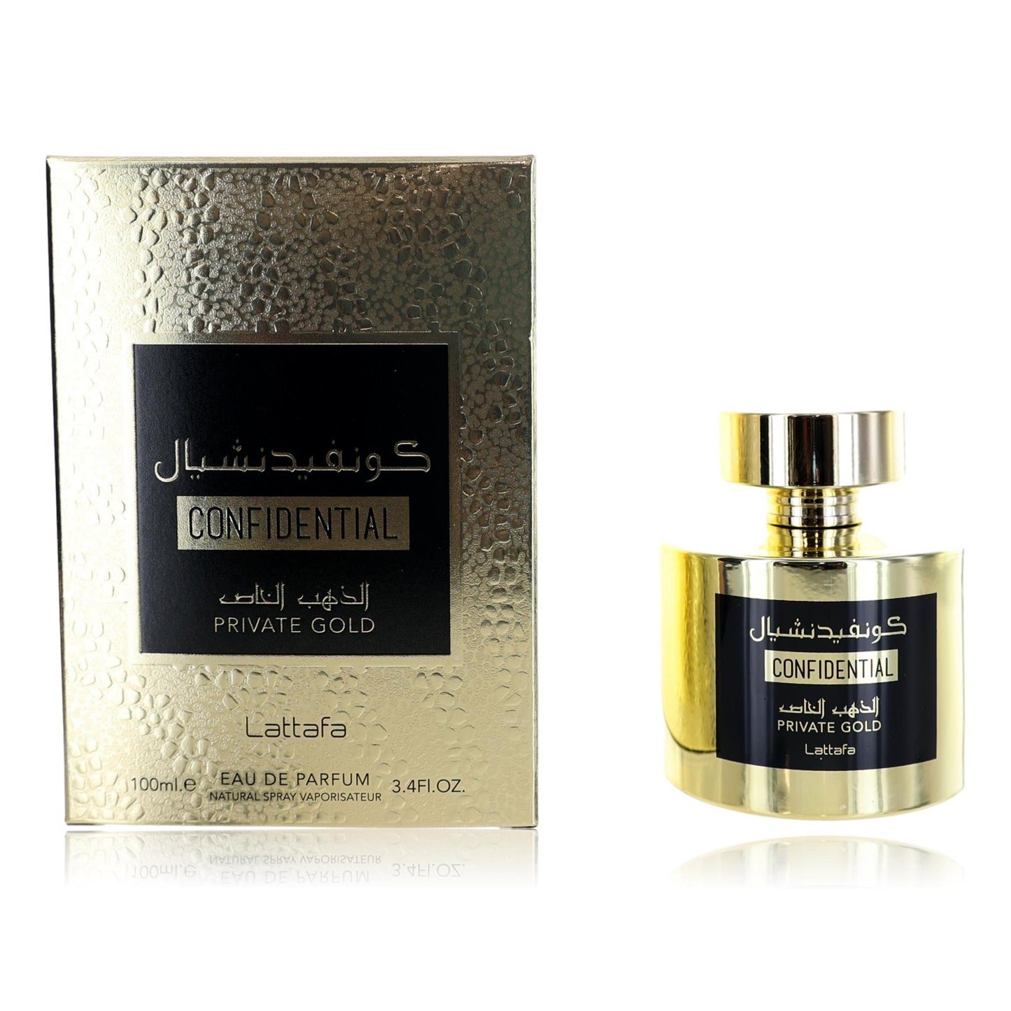 Confidential Private Gold by Lattafa, 3.4 oz EDP Spray for Unisex by Lattafa