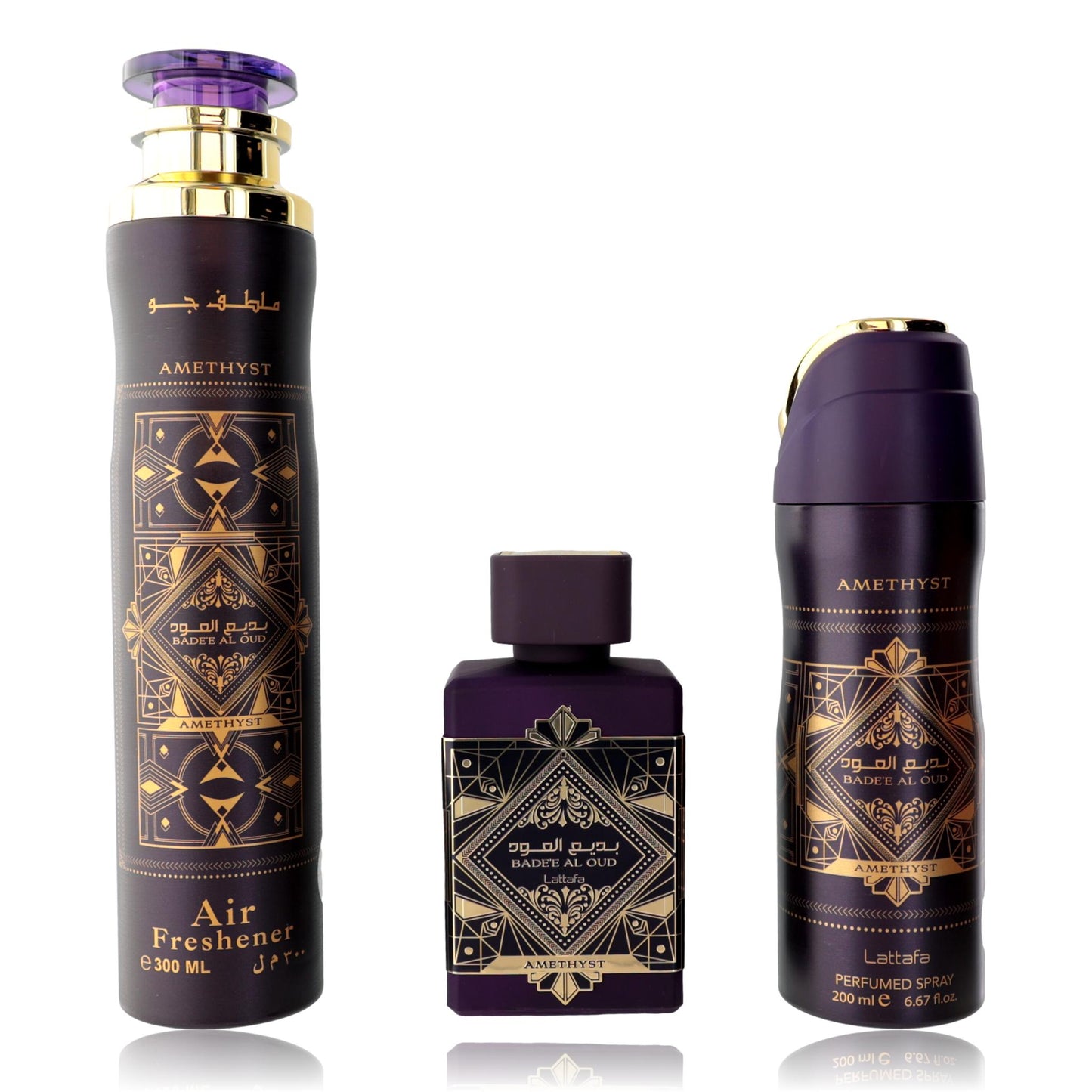 Bad'e Al Oud Amethyst by Lattafa, 3 Piece Gift Set for Unisex by Lattafa