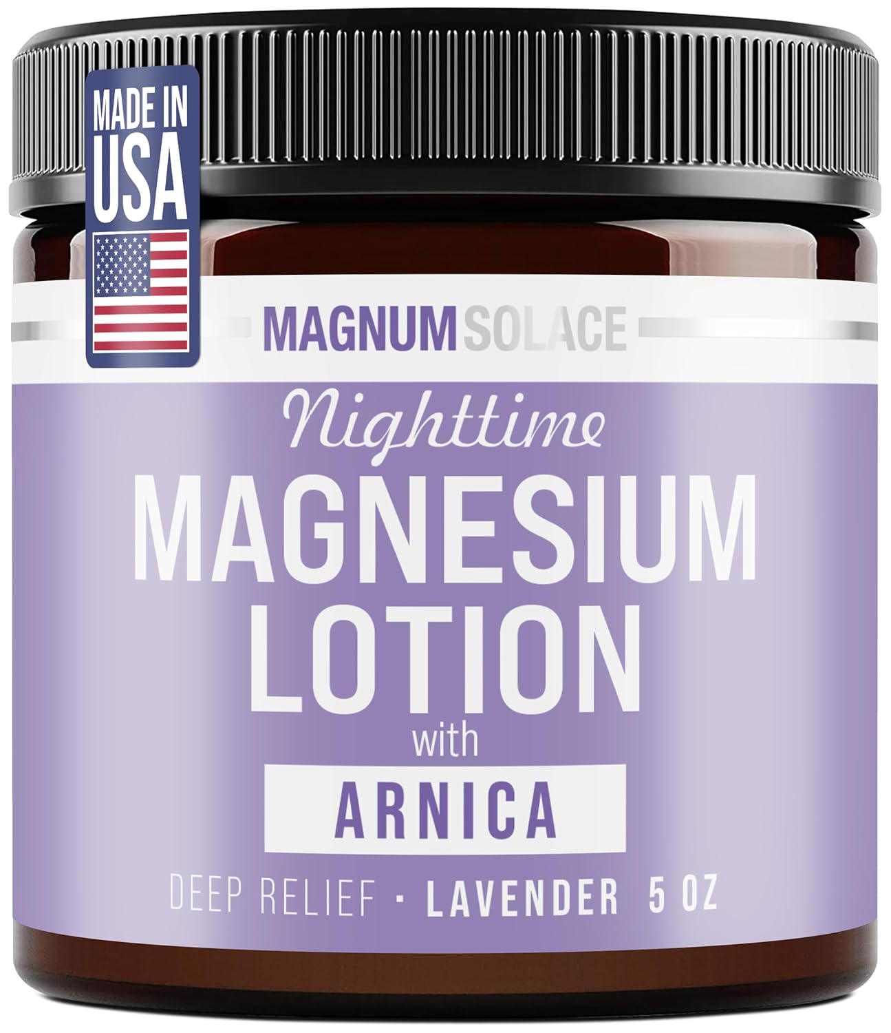 Nighttime Magnesium Lotion with Arnica by Magnum Solace, 5oz Lotion - Lavender by Magnum Solace