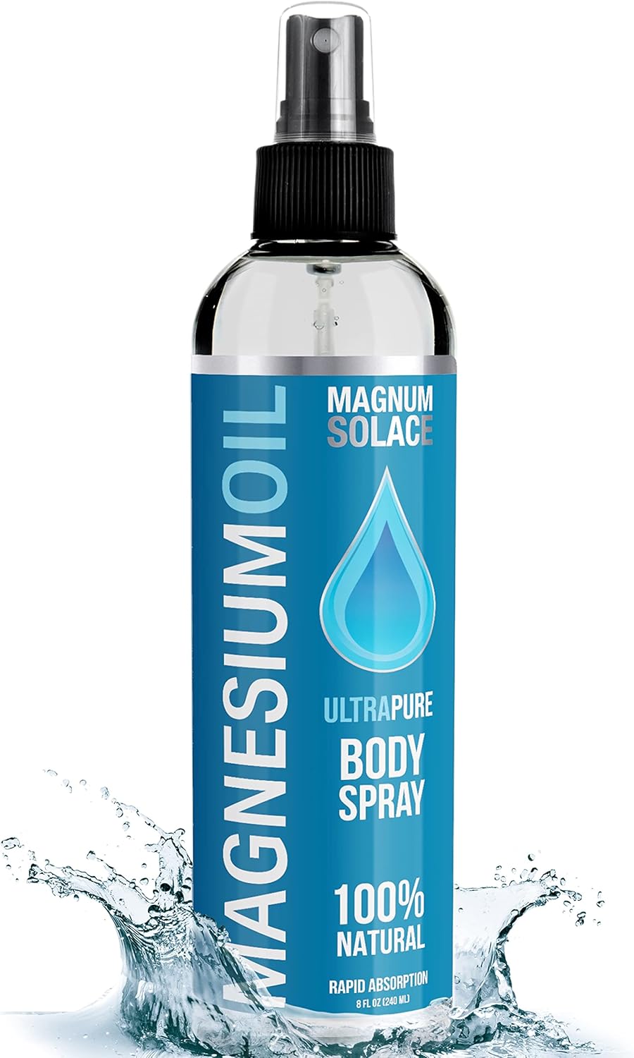 Magnesium Oil by Magnum Solace, 8 oz Ultra Pure Body Spray by Magnum Solace