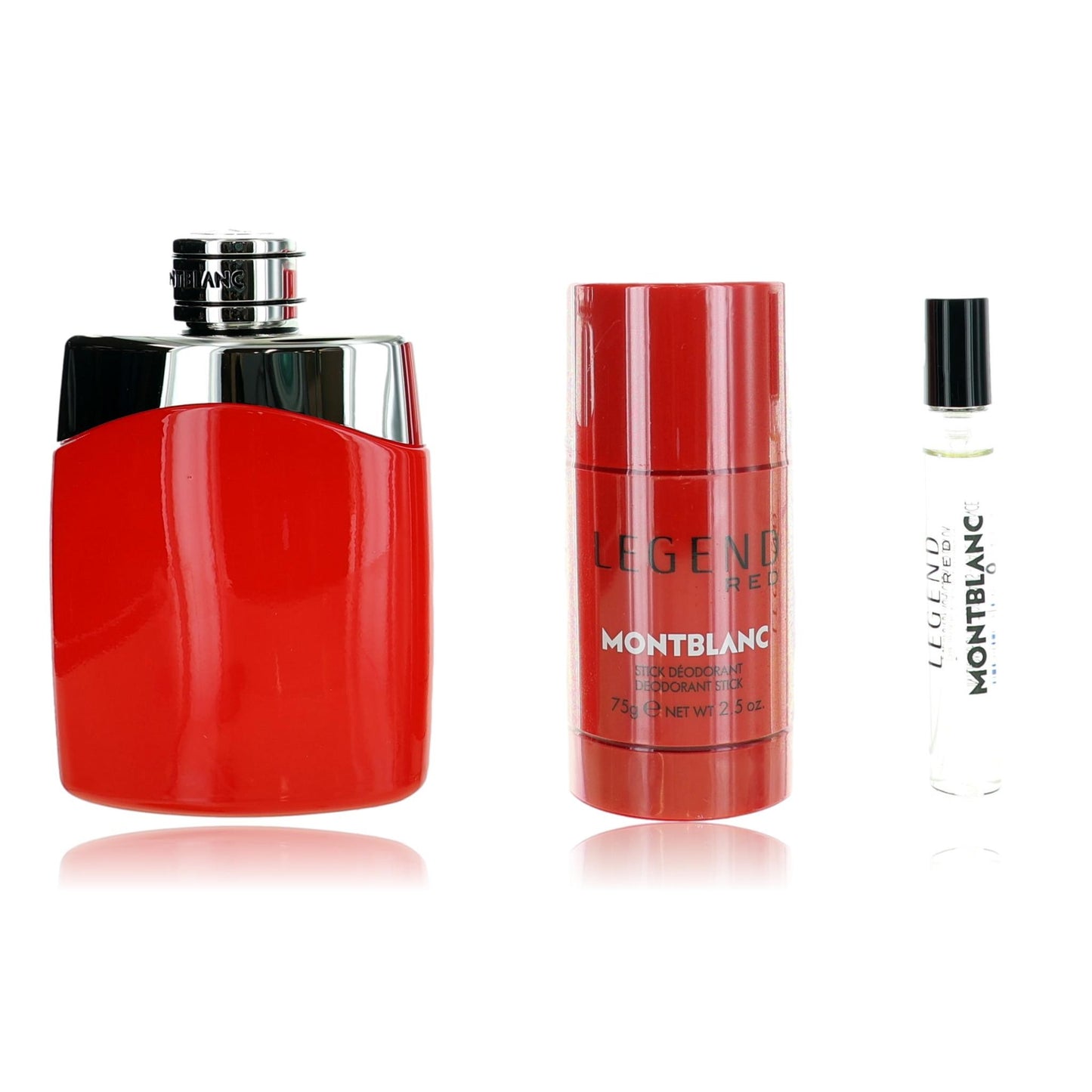 Mont Blanc Legend Red by Mont Blanc, 3 Piece Gift Set for Men by Mont Blanc