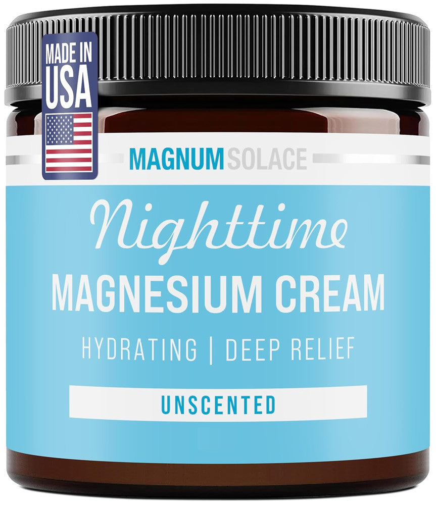 Nighttime Magnesium Cream by Magnum Solace, 5 oz Lotion - Unscented by Magnum Solace