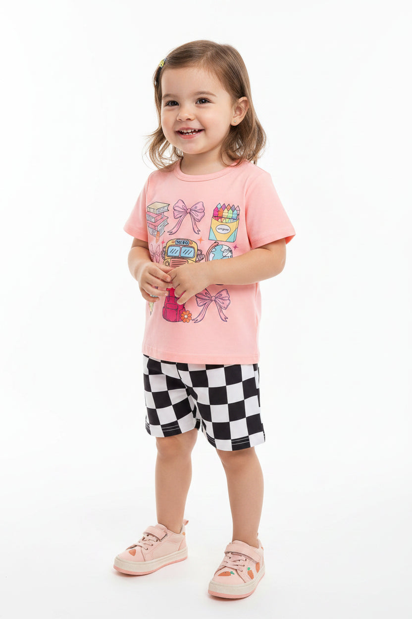 New Children's Cute Sweet T-shirt Shorts Two-piece Set by Baby Joy