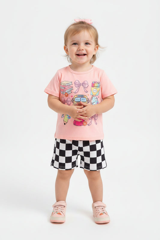 New Children's Cute Sweet T-shirt Shorts Two-piece Set by Baby Joy
