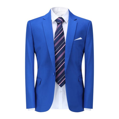 Men's Floral Print Notch Lapel Blazer | Slim Fit Fashion Jacket – Navy Blue, Sky Blue, Royal Blue & Multicolour Royal Blue