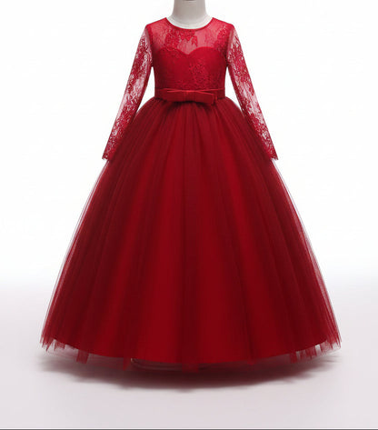 Kids Long Flower Girl Dress Dress by Baby Joy