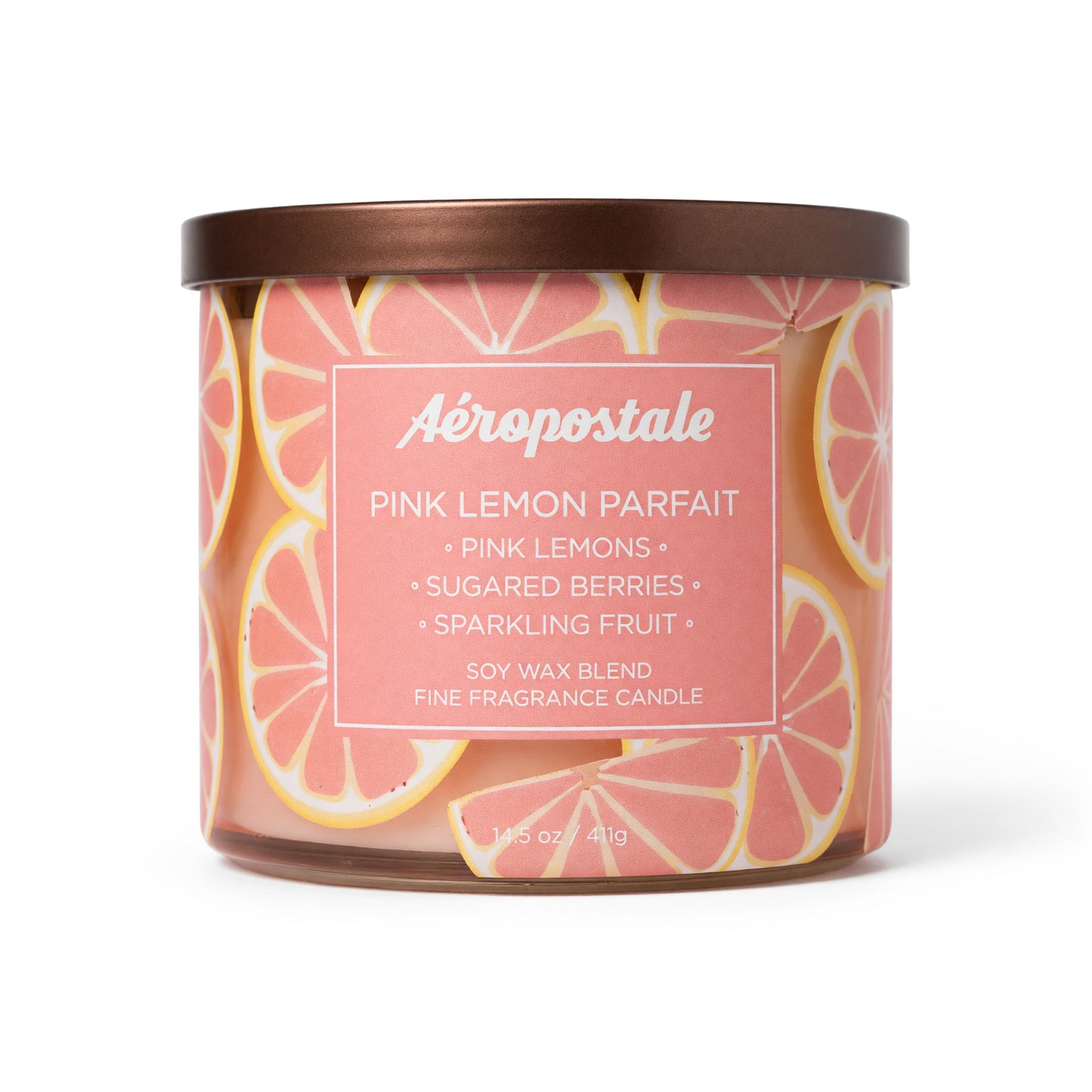 Aeropostale 14.5 oz Soy Wax Blend 3 Wick Candle - Pink Lemon Parfait by Aeropostale
