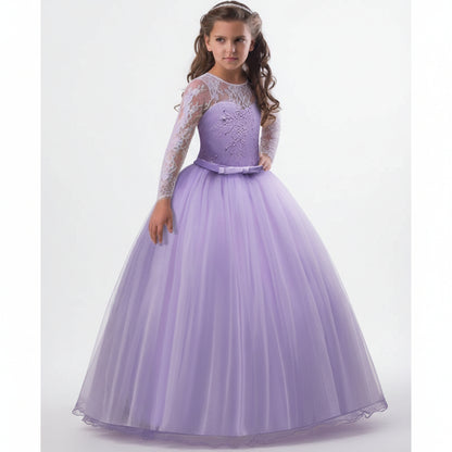 Kids Long Flower Girl Dress Dress by Baby Joy