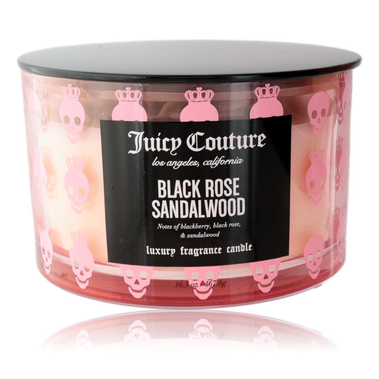 Juicy Couture 16.5oz Soy Wax Blend 3 Wick Candle - Black Rose Sandalwood by Juicy Couture