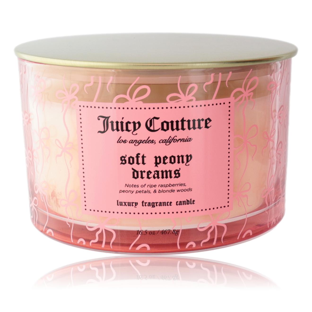 Juicy Couture 16.5 oz Soy Wax Blend 3 Wick Candle - Soft Peony Dreams by Juicy Couture