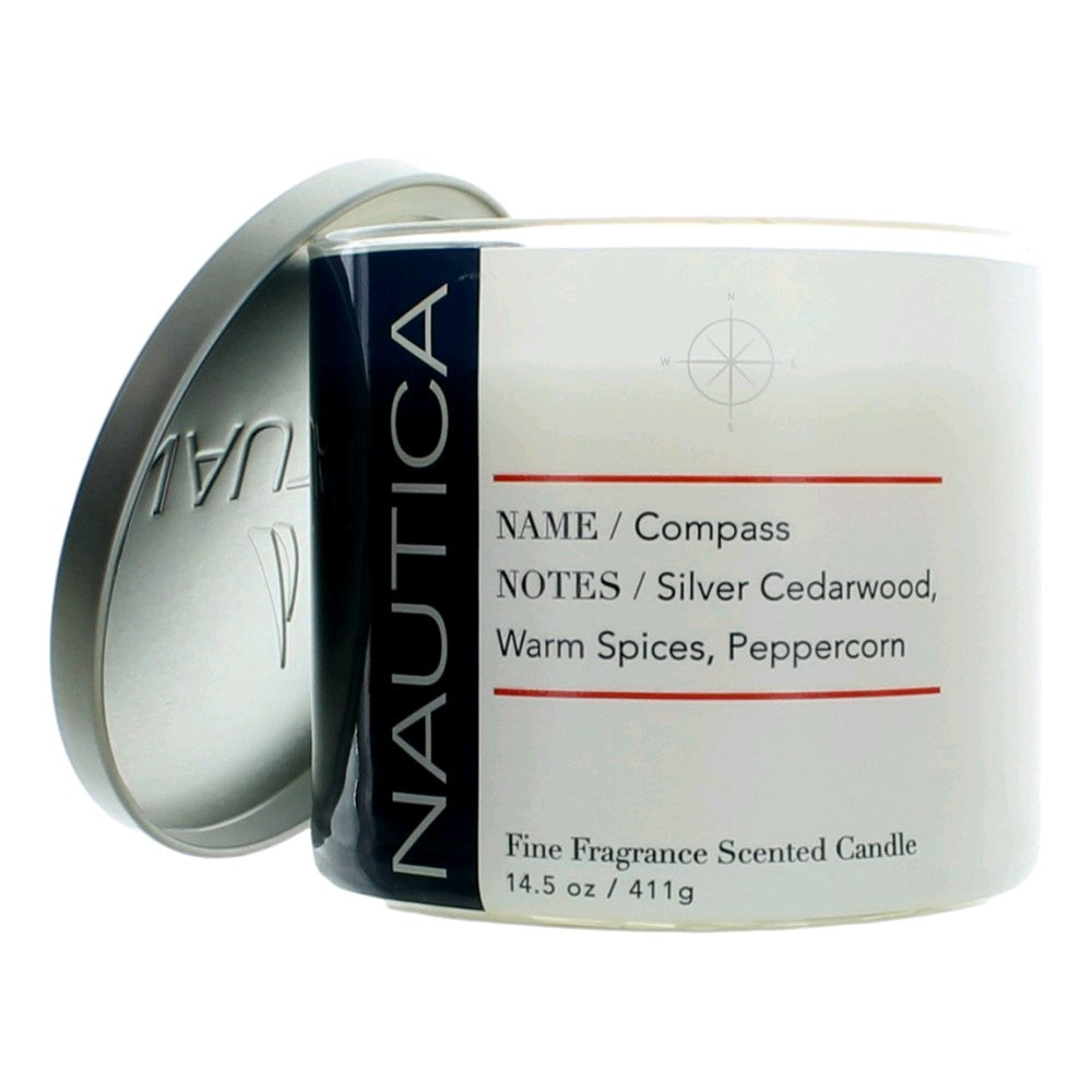 Nautica 14.5 oz Soy Wax Blend 3 Wick Candle - Compass by Nautica