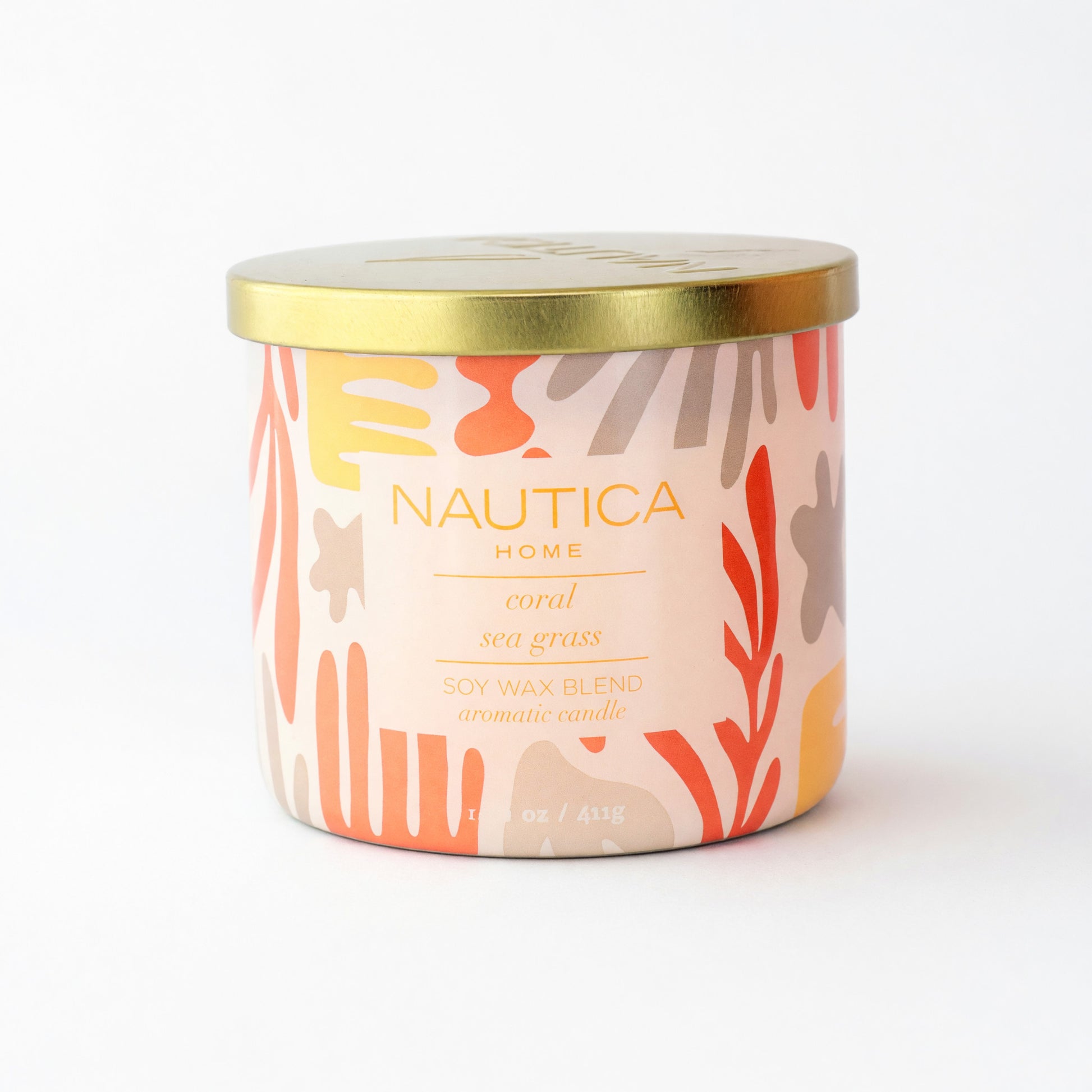 Nautica 14.5 oz Soy Wax Blend 3 Wick Candle - Coral Sea Grass by Nautica