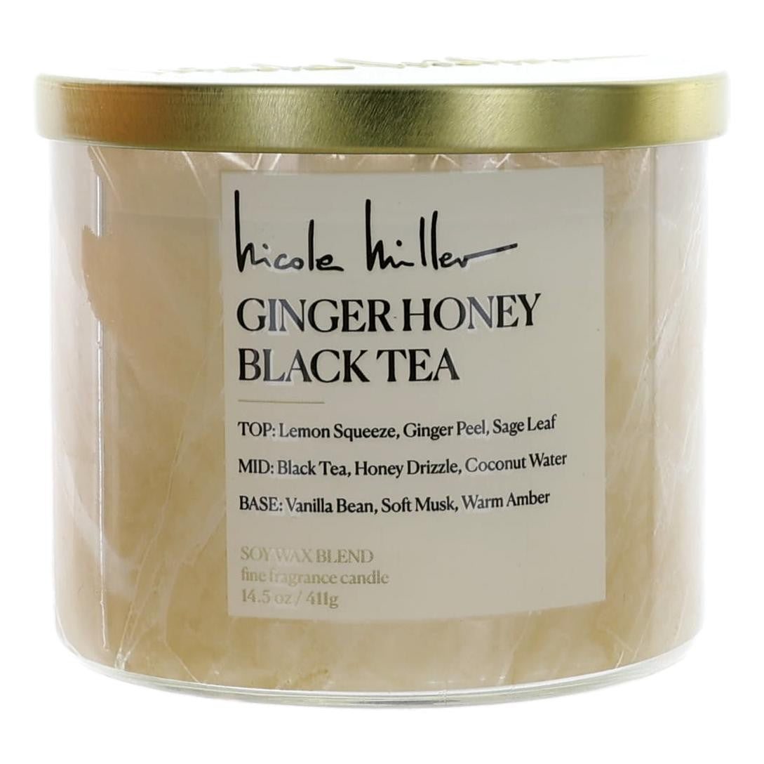 Nicole Miller 14.5oz Soy Wax Blend 3 Wick Candle - Ginger Honey Black Tea by Nicole Miller