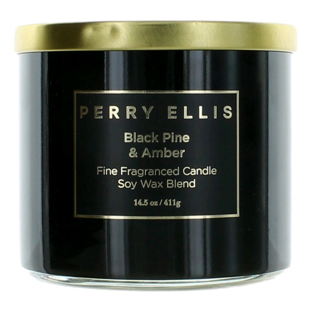 Perry Ellis 14.5 oz Soy Wax Blend 3 Wick Candle - Black Pine & Amber by Perry Ellis