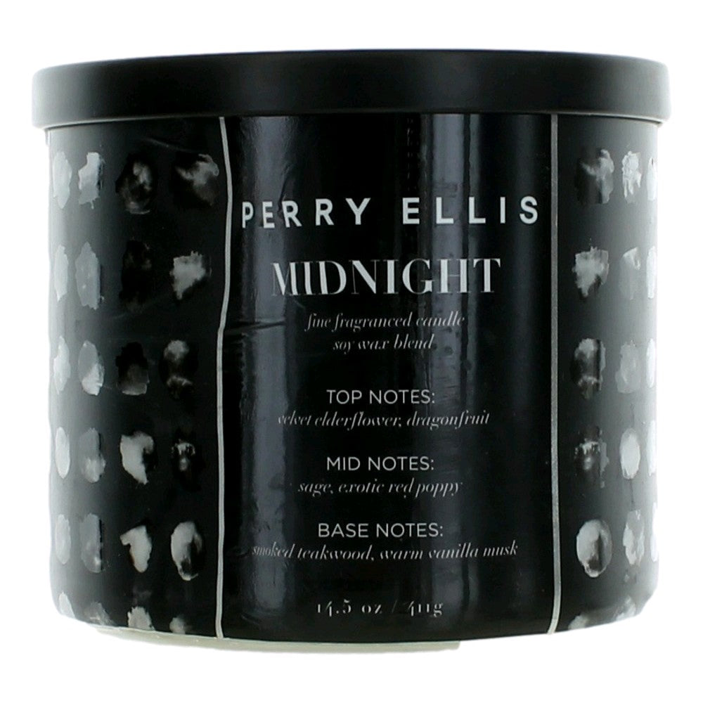 Perry Ellis 14.5 oz Soy Wax Blend 3 Wick Candle - Midnight by Perry Ellis