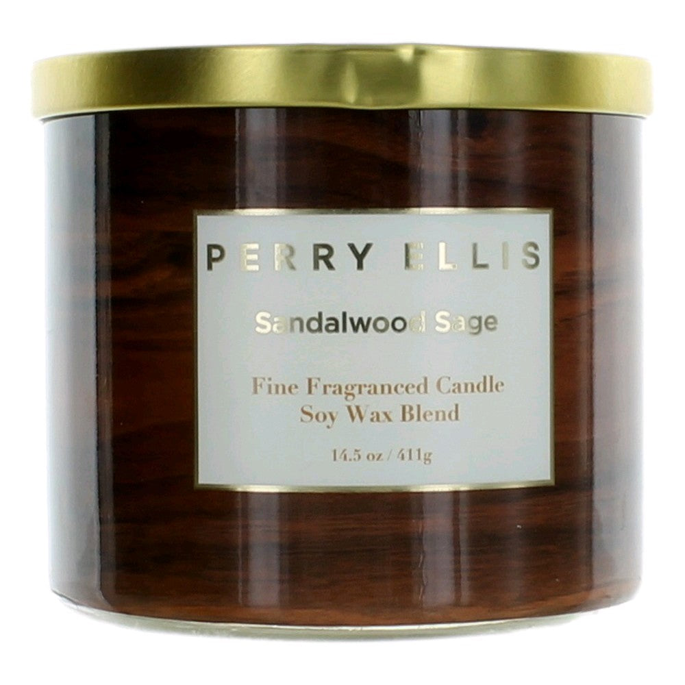 Perry Ellis 14.5 oz Soy Wax Blend 3 Wick Candle - Sandalwood Sage 0. by Perry Ellis