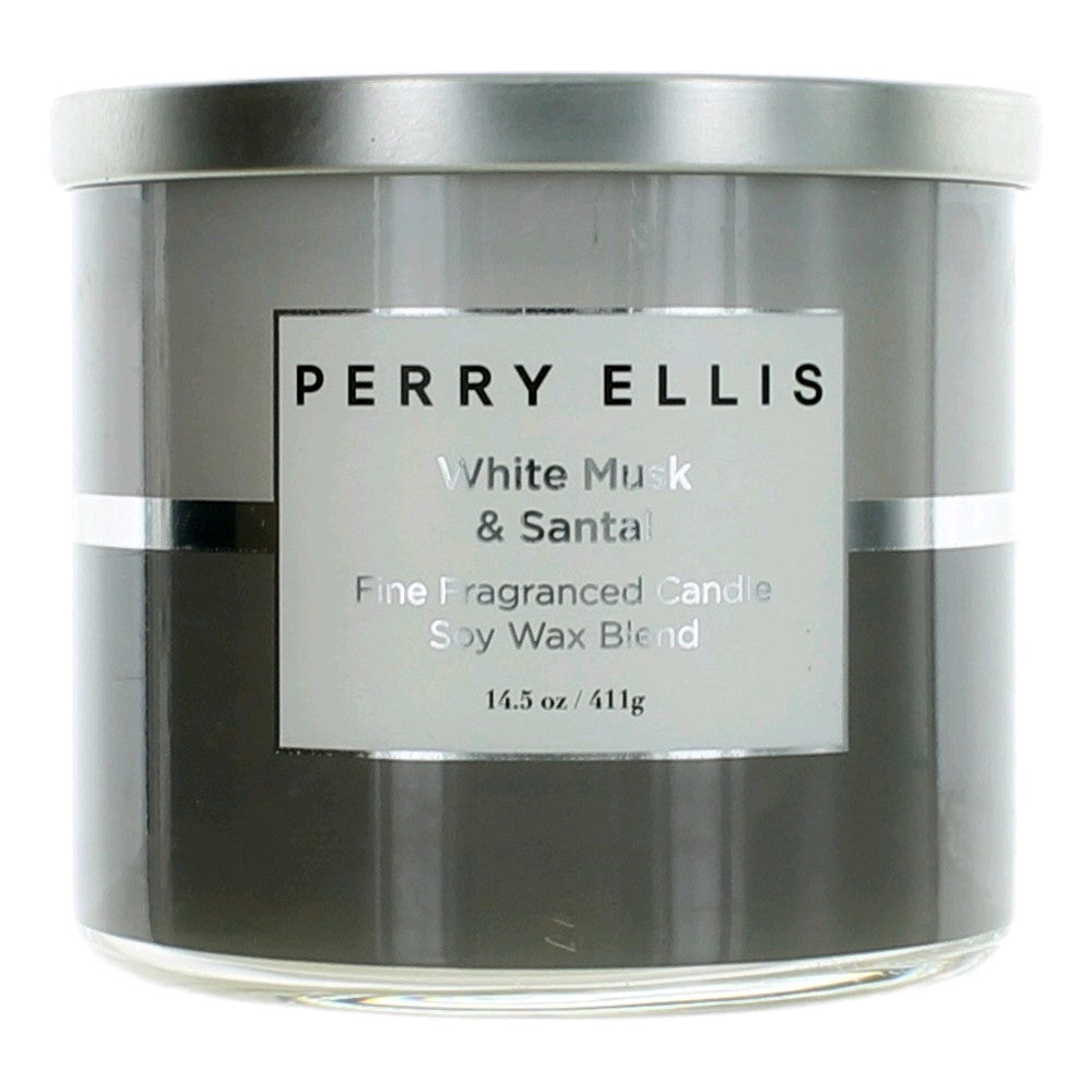 Perry Ellis 14.5 oz Soy Wax Blend 3 Wick Candle - White Musk & Santal by Perry Ellis