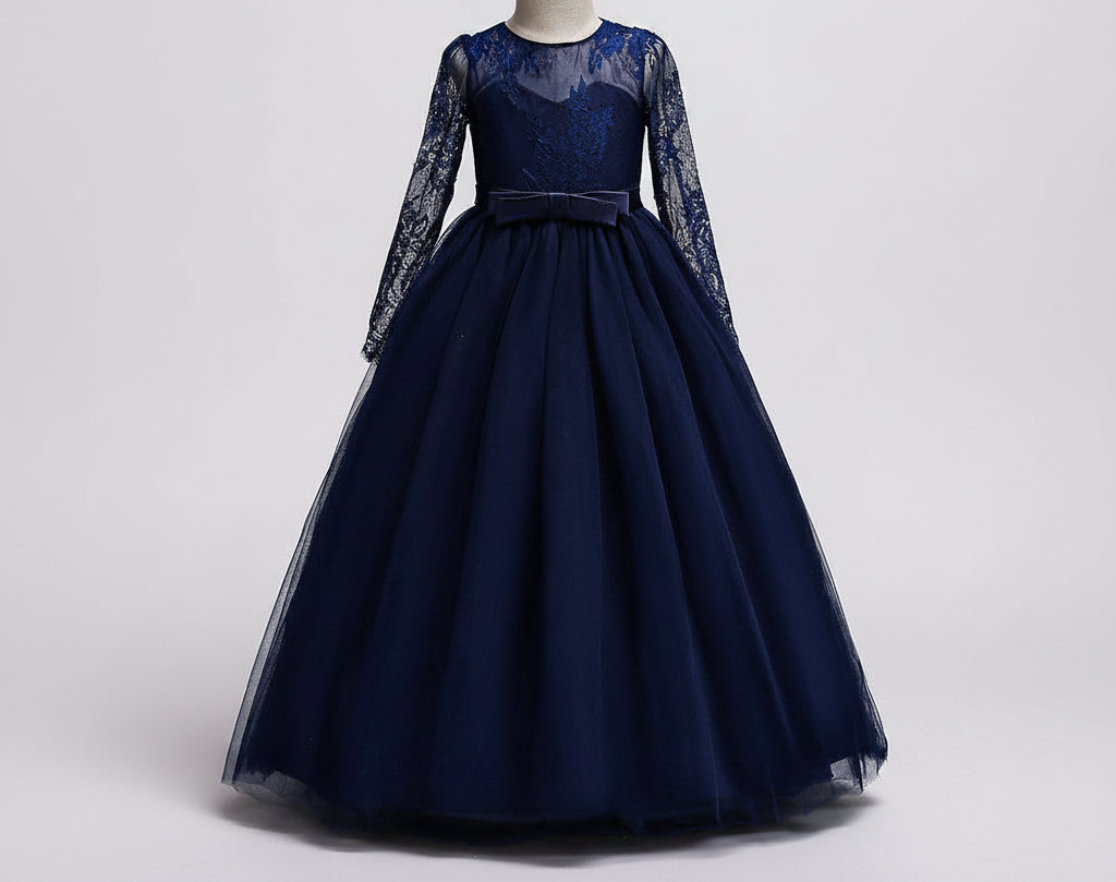 Kids Long Flower Girl Dress Dress by Baby Joy