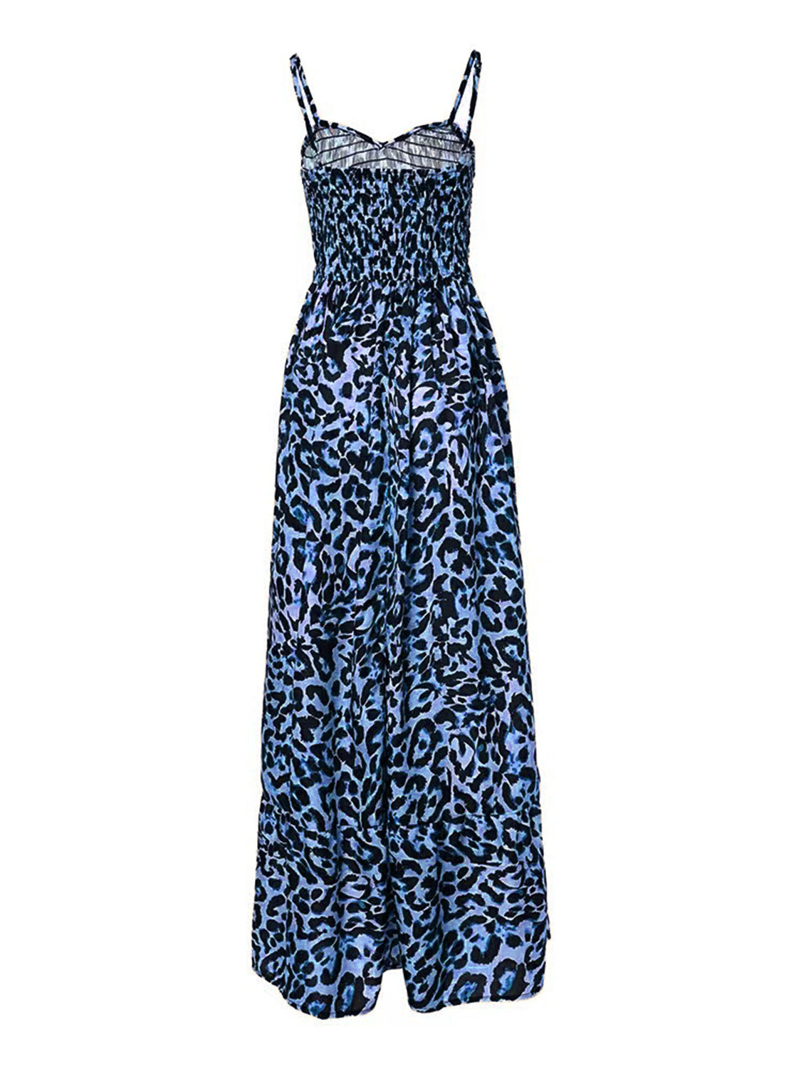 Women's Leopard Sweetheart Neck Cami Maxi Dress