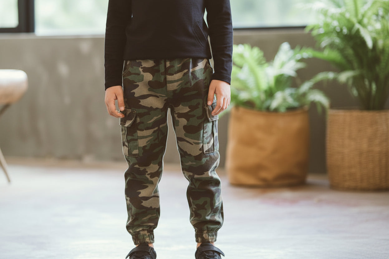Children's Sports Military Camouflage Casual Trousers by Baby Joy