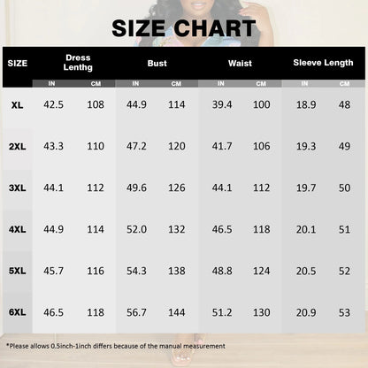 Plus Size Abstract Floral V-Neck Wrap Midi Dress with 3/4 Sleeves