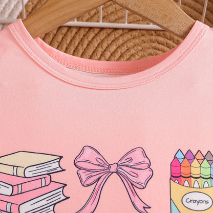 New Children's Cute Sweet T-shirt Shorts Two-piece Set by Baby Joy