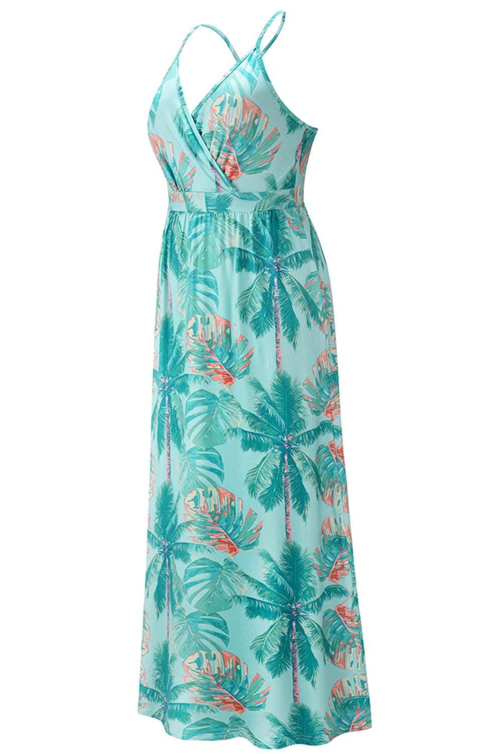 Crisscross Printed Surplice Cami Maxi Dress