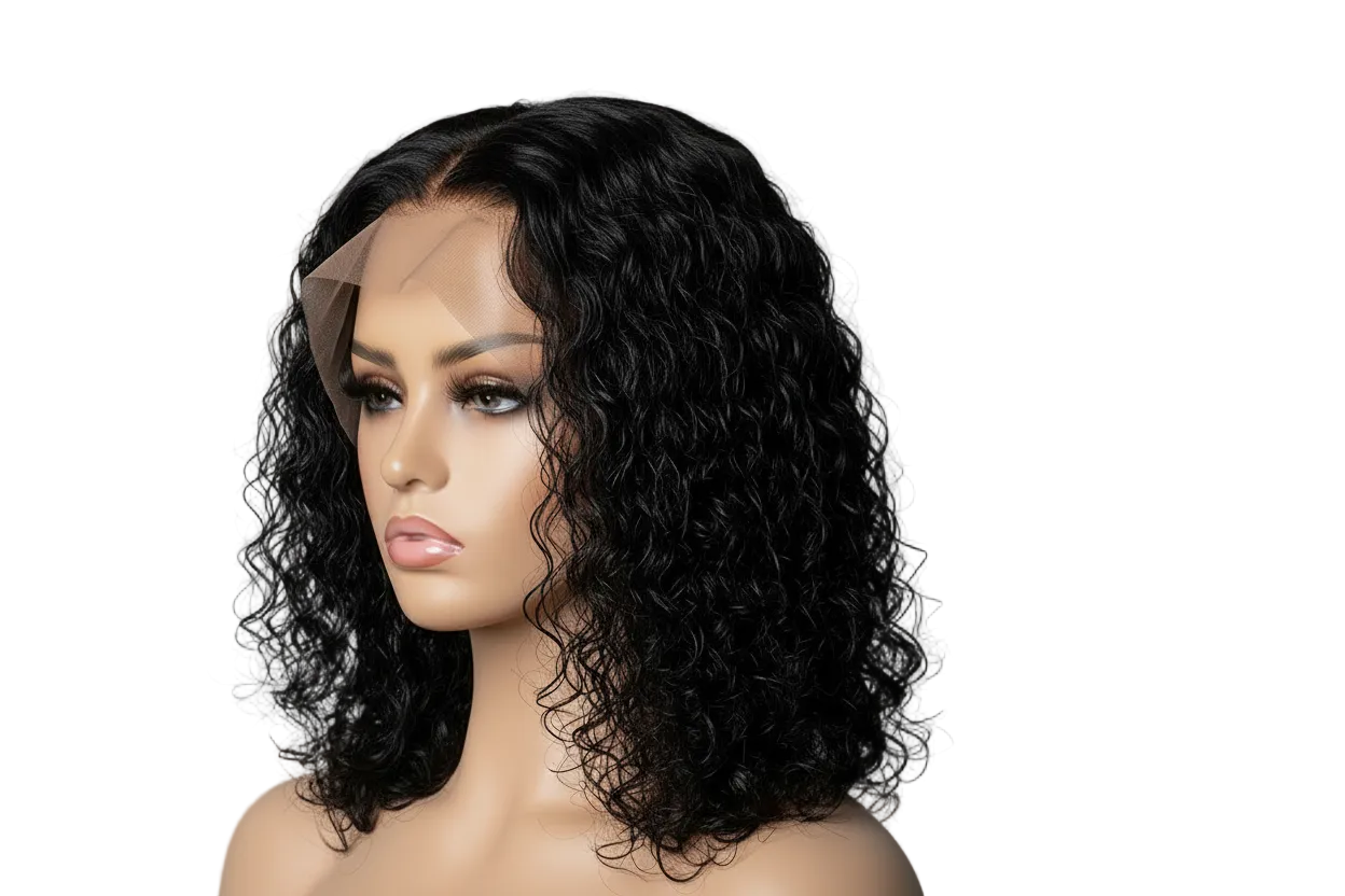 Deep Water Wave Lace 13x4 Frontal Transparent Curly Wig by Annva USA