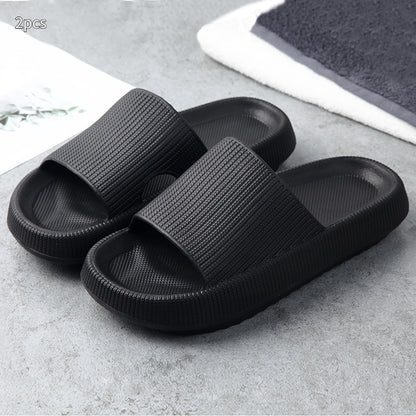 Unisex EVA Non-Slip Slides & Slippers – 14 Colors, Sizes 34–47 Black 36or37 2pcs
