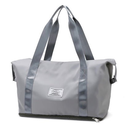 Dry & Wet Separation Sports Shoulder Bag – Large Oxford Gym Bag, 13 Colors Light Grey