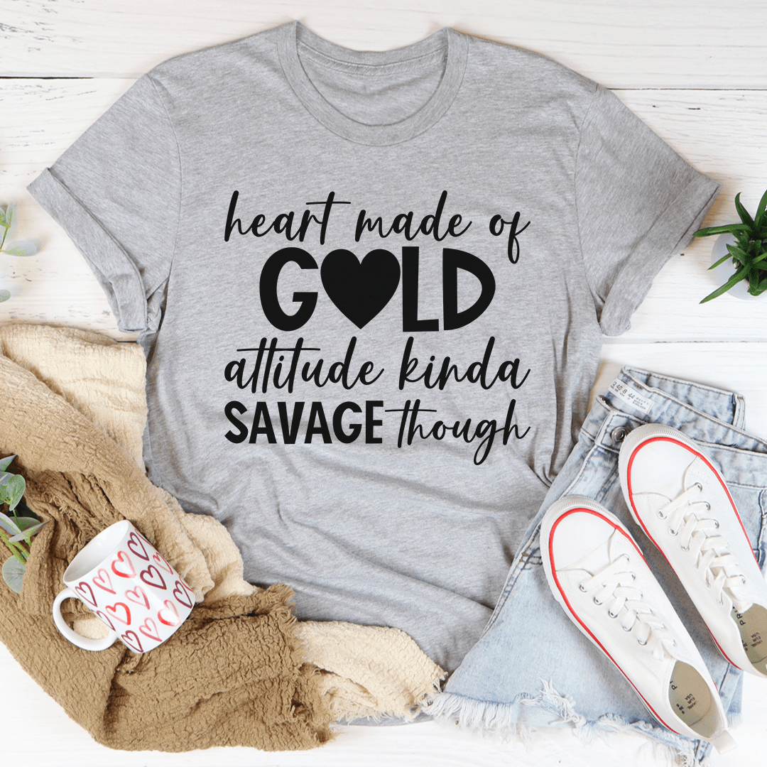 Heart Made Of Gold Tee by MerchMallow
