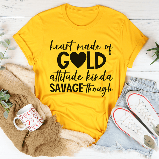 Heart Made Of Gold Tee by MerchMallow