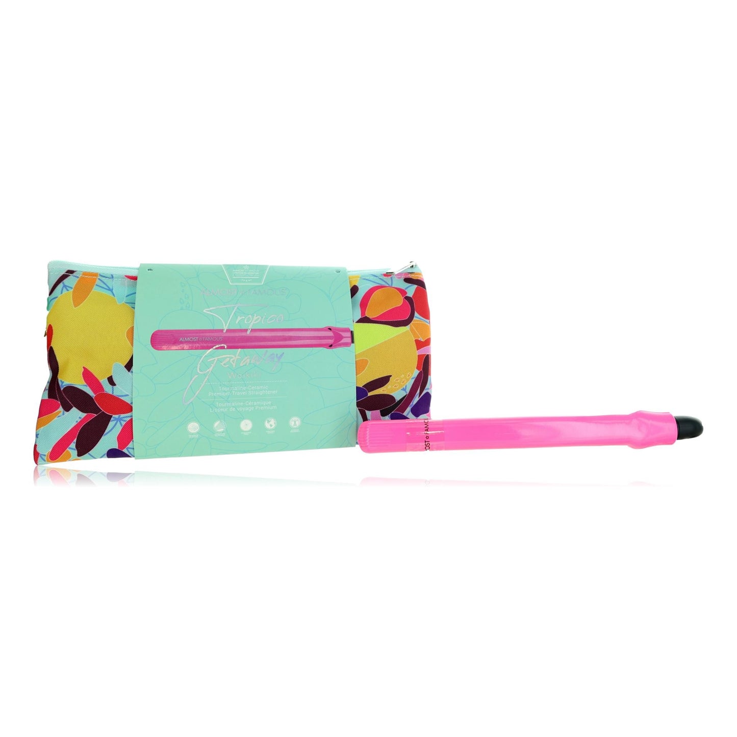 Tropico Getaway, Tourmaline-Cermaic Flat Iron With Travel Bag - Waikiki by Almost Famous