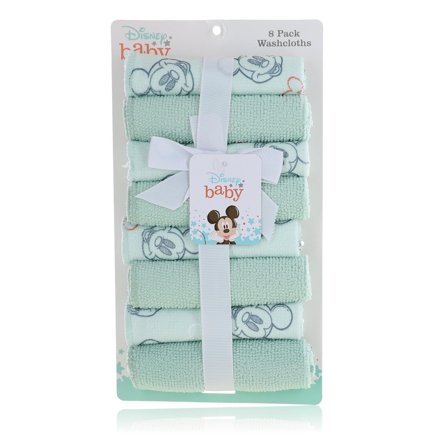 Mickey Mouse Washcloth Set by Disney, 8 Pack for Babies - Pastel by Disney