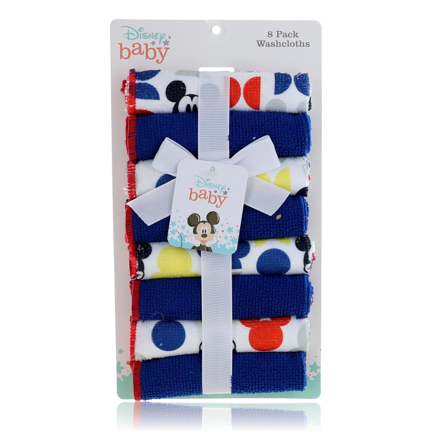 Mickey Mouse Washcloths by Disney, 8 pack for Baby - Bright by Disney