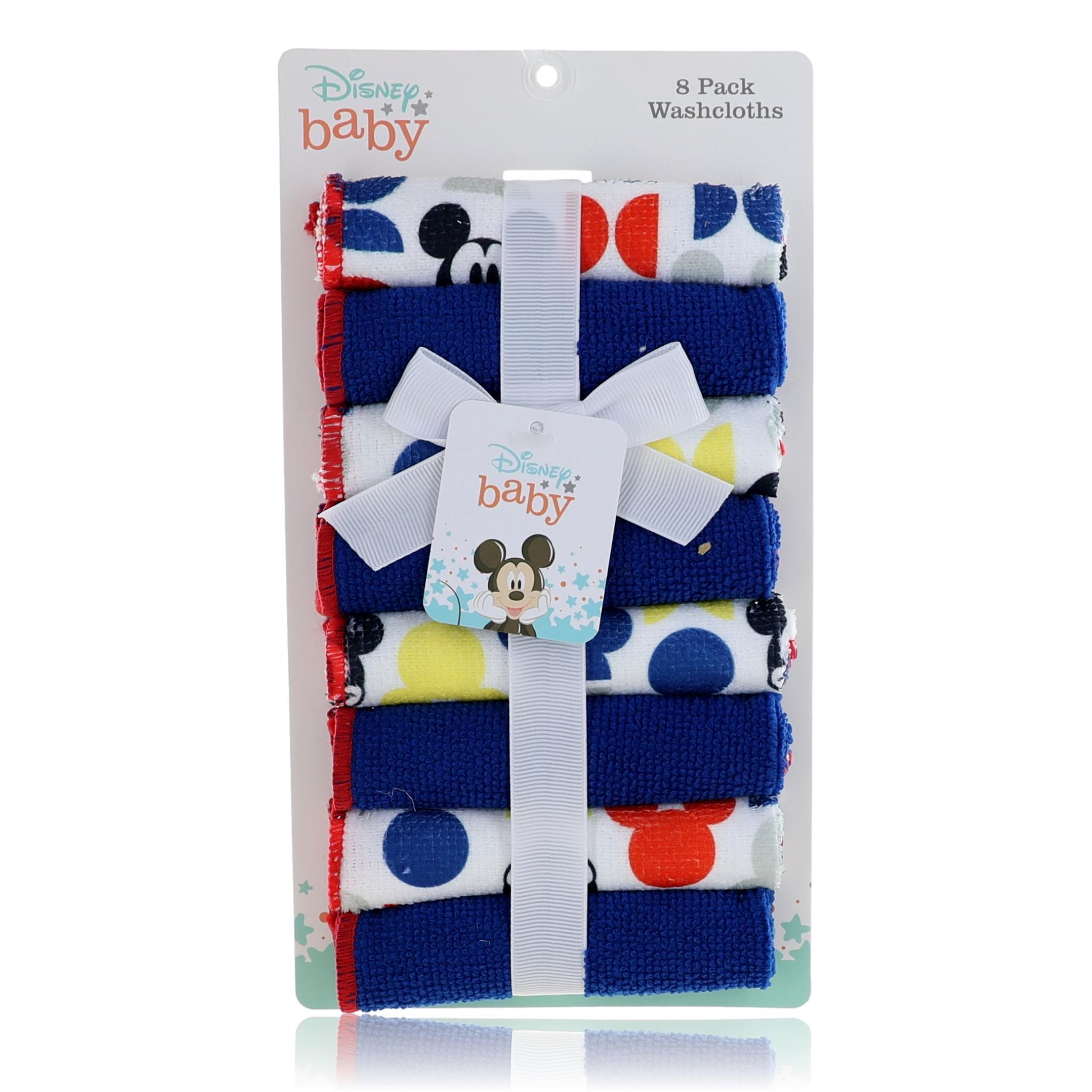 Mickey Mouse Washcloths by Disney, 8 pack for Baby - Bright by Disney