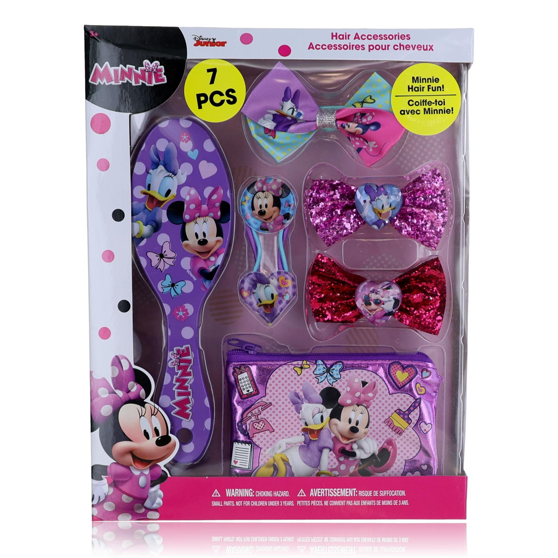 Minnie Mouse Brush & Hair Accessories by Disney, 7 Piece Set for Kids by Disney