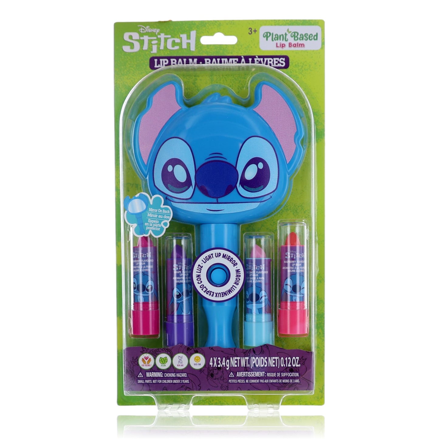 Stitch Light Up Mirror & Lip Balms by Disney, 5 Piece Cosmetic Set for Kids by Disney