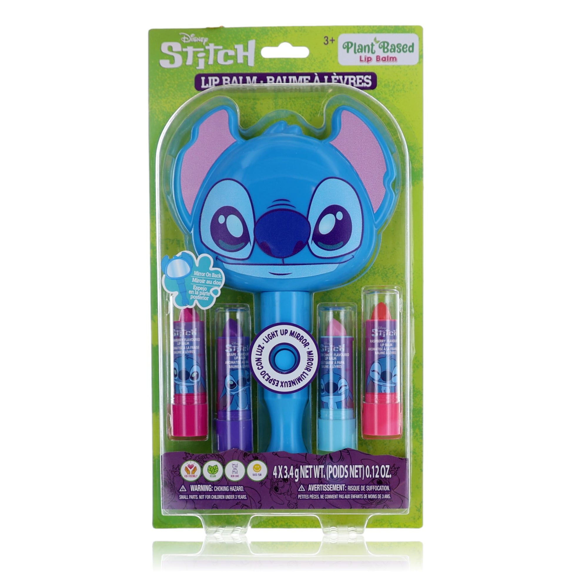 Stitch Light Up Mirror & Lip Balms by Disney, 5 Piece Cosmetic Set for Kids by Disney