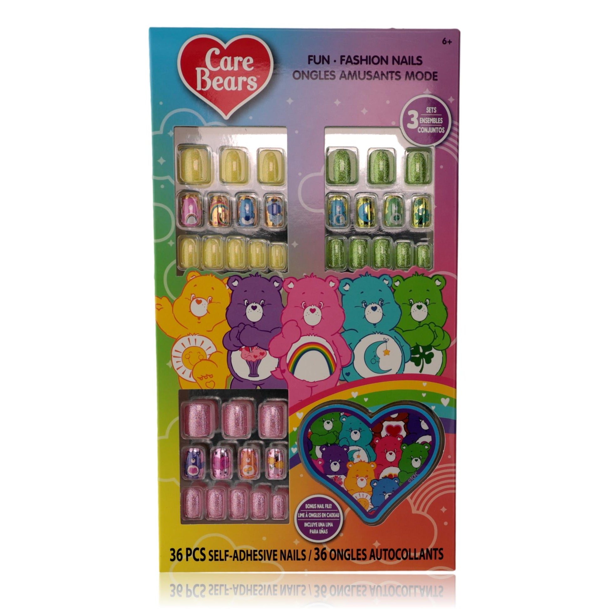 Care Bears Press On Nails by Care Bears, 36 Piece Set for Kids by Care Bears