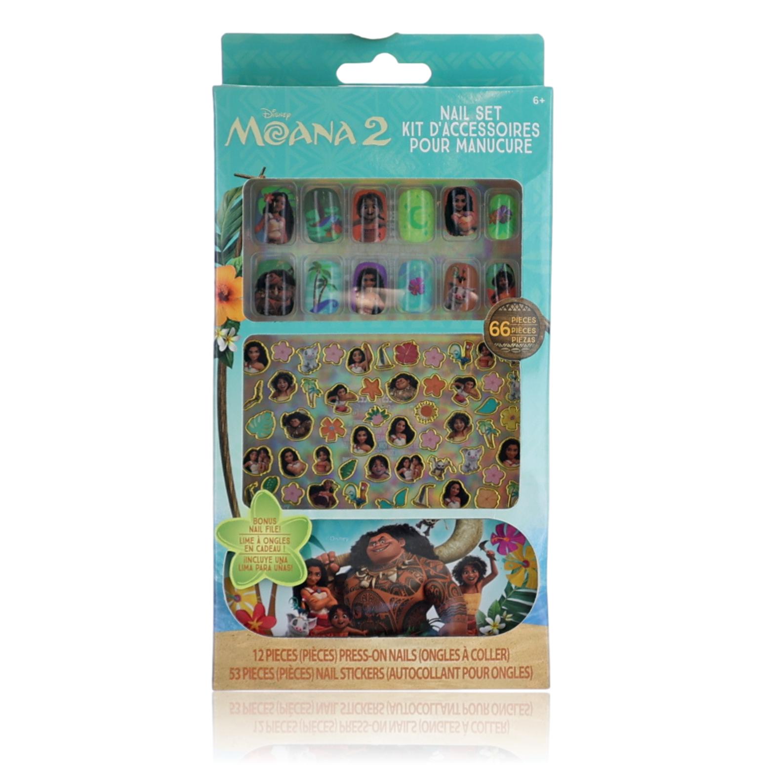 Moana Nail Art Set by Disney, 66 Piece Set for Kids by Disney