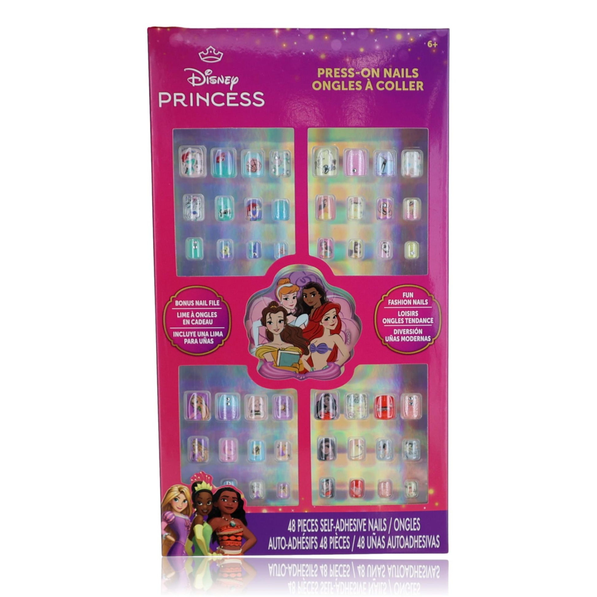 Disney Princess Press-On Nails by Disney, 48 Piece Set for Kids by Disney